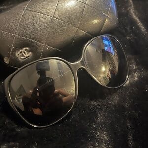 CHANEL Black Sunglasses with Quilted Case